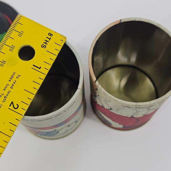 Vintage Christmas Collectible Tin cans Candy Containers Taiwan 90s Santa Snowman - Picture 8 of 9